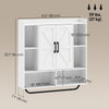 Bathroom Wall Cabinet, Medicine Cabinet Wall Mounted with Open and Hidden Storage Space for Bathroom, White