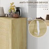 Boho Sideboard, Buffet Cabinet with Storage, Accent Cabinet with 2 Rattan Doors and Adjustable Shelves, Natural