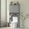 Modern Over the Toilet Storage Cabinet with 2 Doors, Above Commode Storage Cabinet with Toilet Paper Holder, White