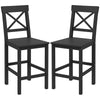Counter Height Stools Set of 2, Farmhouse Bar Stools with Backs, Solid Wood Counter Stools for Kitchen Island