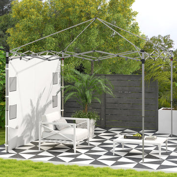 Instant Canopy Sidewall with 4 Storage Bag for 10 x 10 ft Straight Leg Pop Up Canopies, 1 Pack Sidewall Only, White
