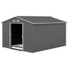 11' x 9' Metal Storage Shed Garden Tool House with Double Sliding Doors, 4 Air Vents for Backyard, Patio, Lawn Dark, Light Grey