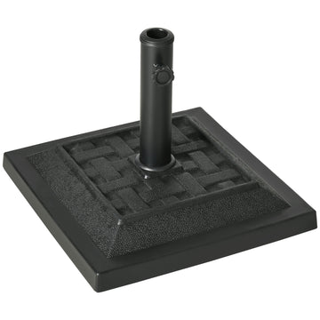26 lb Heavy Duty Patio Umbrella Base, Square Resin Market Umbrella Stand for Outdoor, Garden, Backyard, Black
