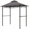 8' x 5' BBQ Grill Gazebo Tent with Double Tiered Canopy for Outdoor Sun Shade, Dark Grey