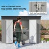 9' x 4' Galvanized Steel Garden Storage Shed with Lockable Doors, Gloves and 2 Air Vents for Backyard, Patio, Lawn