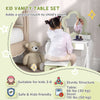 Qaba Kids Makeup Vanity Set with Stool, Mirror, Drawer, Storage Boxes, White