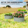 Set of 2 Raised Garden Bed, Metal Planter Box with Safety Edging, Easy-to-assemble Stock Tank, Green