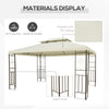 10x13ft Steel Gazebo Sun Shelter Patio Outdoor Party Event Canopy Vented Roof Cream White
