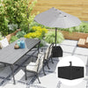 3-in-1 Patio Umbrella Base, Coffee End Table, Flower Box Planter with Wheels Handles, Square Plastic 176lb Stand/110lb Water Fillable Outdoor Garden Umbrella Stand, Black