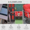 4 PCS Patio PE Rattan Wicker Sofa Set Outdoor Conversation Furniture w/ Two Tier Tea Table & Cushions, Red