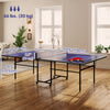 Soozier Full Size Table Tennis Table, Folding Ping Pong Table with Net, Paddles, Balls and Wheels, Blue