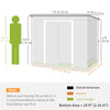 7' x 4' Galvanised Steel Garden Shed, with Foundation Kit -
