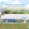 19.7' x 7.5' x 4.9' Outdoor Dog Kennel Heavy Duty Galvanized Steel Chain Link with UV-resistant Roof, Silver