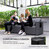 3 Seater Wicker Patio Sofa with Side Trays, Outdoor Couch with 6