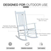 Wooden White Porch Rocking Chair Patio Rocking Single Leisure Reclining Seat Armchair
