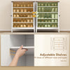 Shoe Cabinet with Barn Doors, Farmhouse Shoe Storage Cabinet with Adjustable Shelves, Holds up to 15 Pairs, White