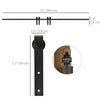 Mini Sliding Barn Door Hardware Kit for Double Doors, TV Stands, Cabinet Barn Door Hardware Kit, Fit 17.7