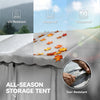 20' x 10' Portable Shed, Outdoor Storage Shed Tent with Roll-up Zipper Door and Removable Sidewalls, Light Grey