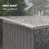 9x4 Outdoor Storage Shed Galvanized Steel Garden Shed with Foundation Kit, Ventilation & Doors, Light Grey
