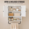 Wall Mounted Bathroom Cabinet, Bathroom Wall Cabinet with 2 Doors, Adjustable Shelf Storage, White