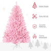 5' Artificial Pink Christmas Tree with Auto Open, Steel Base, Wide Shape for Indoor Xmas Decoration