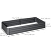 6' x 3' x 1' Raised Garden Bed with 2 Trellis Tomato Cages, Steel Frame Elevated Planter Box, Dark Grey