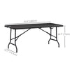 Foldable Patio Dining Table for 6, Rectangular Outdoor Table for Garden Lawn Backyard, Dark Grey