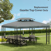 13' x 10' Gazebo Replacement Canopy 2 Tier Top UV Cover Pavilion Garden Patio Outdoor, Deep Grey (TOP ONLY)