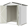 6.5' x 4' Outdoor Storage Shed, Metal Garden Shed with Lockable Double Doors, 4 Vents, White