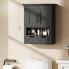 Bathroom Wall Cabinet, Medicine Cabinet, Toilet Storage Cabinet with Shelf for Living Room and Entryway, Black