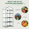 Portable Greenhouse with 4 Tier Shelves Outdoor Hot House, Steel Frame, PVC Cover, 28