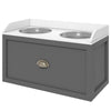 Elevated Dog Bowls Raised Pet Feeding Station with Storage 2 Stainless Steel Bowls, 23.6