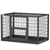 37 Inch Heavy Duty Dog Crate, Large Metal Dog Kennel with Removable Tray, 3 Doors and Secure Lock