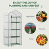 Portable Greenhouse Outdoor Hot House with 4 Tier Shelves, Steel Frame, PE Cover, 28
