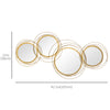 Metal Wall Art Gold Frame Circle Bathroom Mirror Decor Home Hanging Wall Sculptures for Living Room Bedroom Dining Room, 42.25
