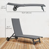 Outdoor Lounge Chair Set of 2, Tanning Chair with Wheels, Breathable Mesh for Patio, Backyard, Poolside