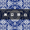 Portable Outdoor Rug with Carry Bag, 9' x 12' Reversible Mat, Waterproof Plastic Straw RV Rug for Backyard, Deck, Picnic, Beach, Camping, Blue & White Flower