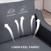 3 Seater Sofa, Modern Couch with Pocket Spring, Linen Upholstered, Thick Padded