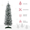 5ft Tall Pencil Artificial Christmas Tree, Holiday Décor with Snow Flocked Branches