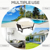 Convertible Rattan Sofa Bed Chaise Lounge Wicker Loveseat Armchair Double Seat with Cushion All Weather Patio Furniture Brown