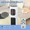 Freestanding Tower Fan Cooling for Home Bedroom with Oscillating, 3 Speed, 12h Timer, LED Sensor Panel, Remote Controller, White