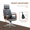 Office Chair, PU Leather Desk Chair with Removable Headrest, Adjustable Height, Tilt Function and with Wheels, Black