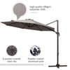 10ft Cantilever Patio Umbrella with 360° Rotation, Crank & Cross Base for Garden Deck Pool Backyard, Grey