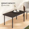 Metal Outdoor Side Table, Rectangle Patio Coffee Table with Woodgrain Tabletop for Outside Garden, Brown