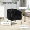 Fabric Armchair, Modern Accent Chair with Gold Metal Legs for Living Room, Bedroom, Home Office