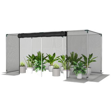 Galvanized Steel Crop Cage, Plant Protection Tent with Zippered Door, 8' x 4', Black