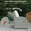 6 Pieces Patio Furniture with Cushions, PE Wicker Sectional Furniture Conversation Set with a 3-Seat Sofa, 2 Recliner Chairs, 2 Footstools, Table, Grey