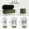 Upholstered Bedroom Bench, Channel Tufted Ottoman Bench with Thick Padding and Metal Legs, Dark Green