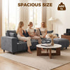Sectional Couch with Integrated Seat, 3 Seater L-Shaped Sofa with Changeable Chaise, Spring Cushion, Charcoal Grey