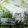 6' x 10' x 6.6' Polycarbonate Greenhouse, Walk-In Green House Kit Garden, Plants Grow, Galvanized Sheet Aluminum Frame with Rain Gutter, Vents and Sliding Door, Silver